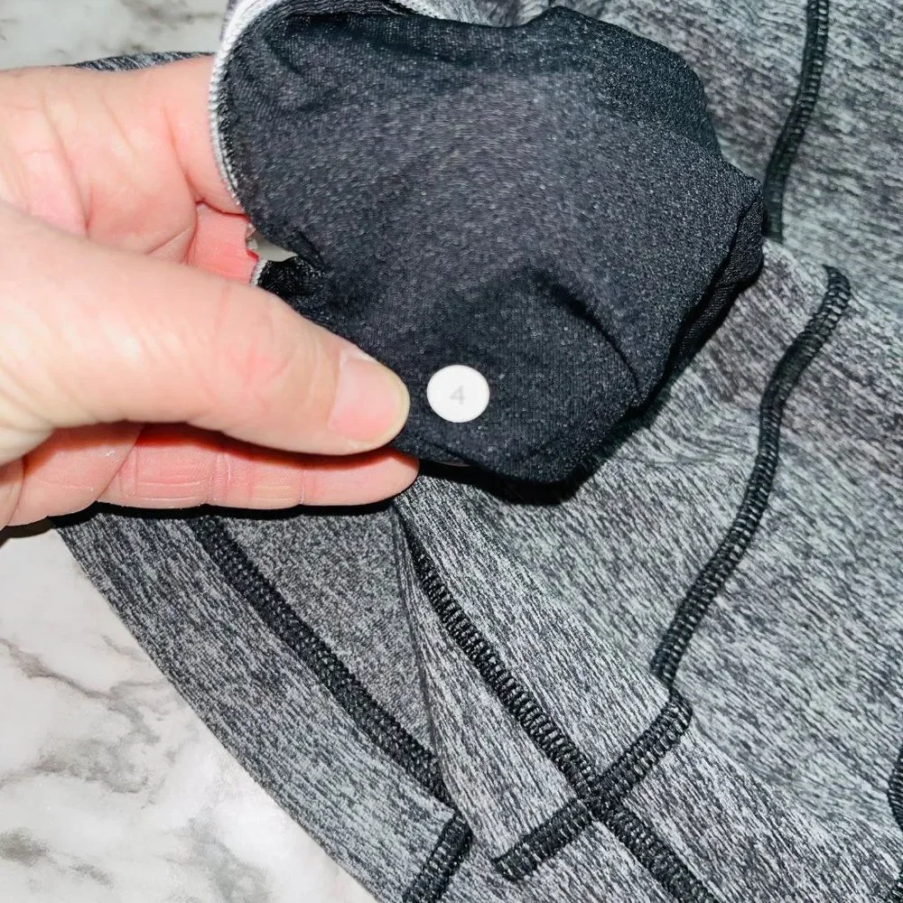 Lululemon Run Back on Track Hoodie Ponytail Hood Grey Women 4 Athleisure Active